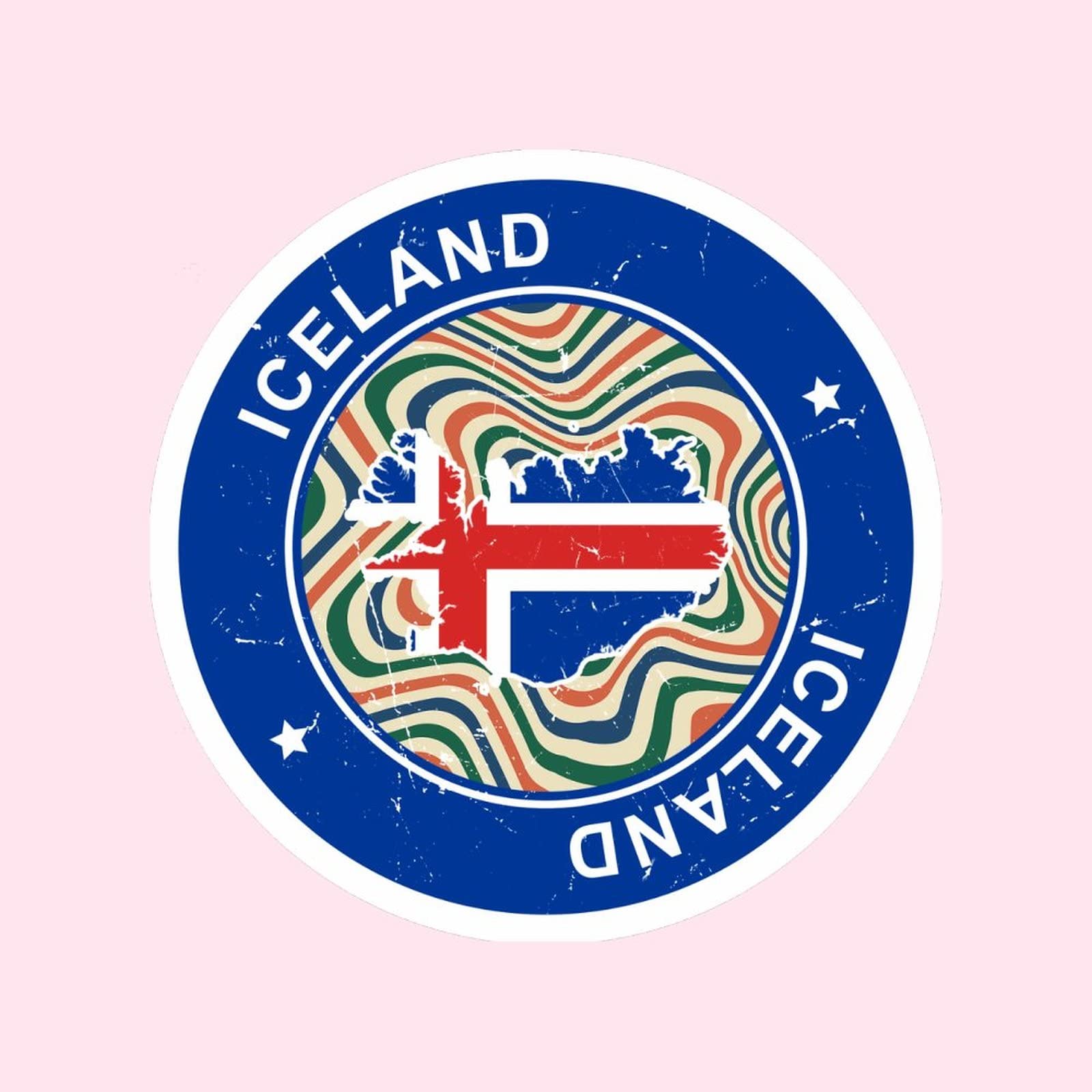 RightMea Autocollant En Vinyle Pour Ordinateur Portable Motif Drapeau De L' Islande 7,6 Cm