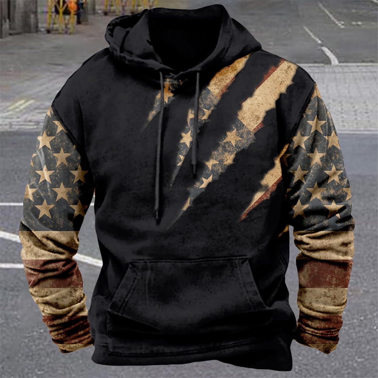 Hoodie for Men Western Cowboy Graphic Sweatshirts Country Cool Pullover Big and Tall Casual Hoodie With Pocket - Image 3