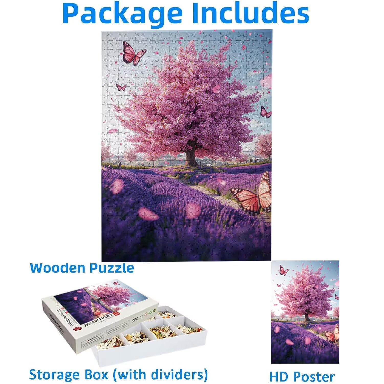 1500 Pezzi di Puzzle, Albero di ciliegio1500 Pezzi di Puzzle per Adulti, Regalo di Anniversario, Regalo di Natale, Decorazione Della Casa, Prevenzione Della Degenerazione Cerebrale Negli Anziani v953