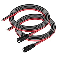 Vista 8 de CERRXIAN DC5521 Cable de alimentación de 1.0 ft, 1 pie, 14 AWG 0.217 in x 0.083 in CC hembra de cable desnudo, cable de alimentación de extremo