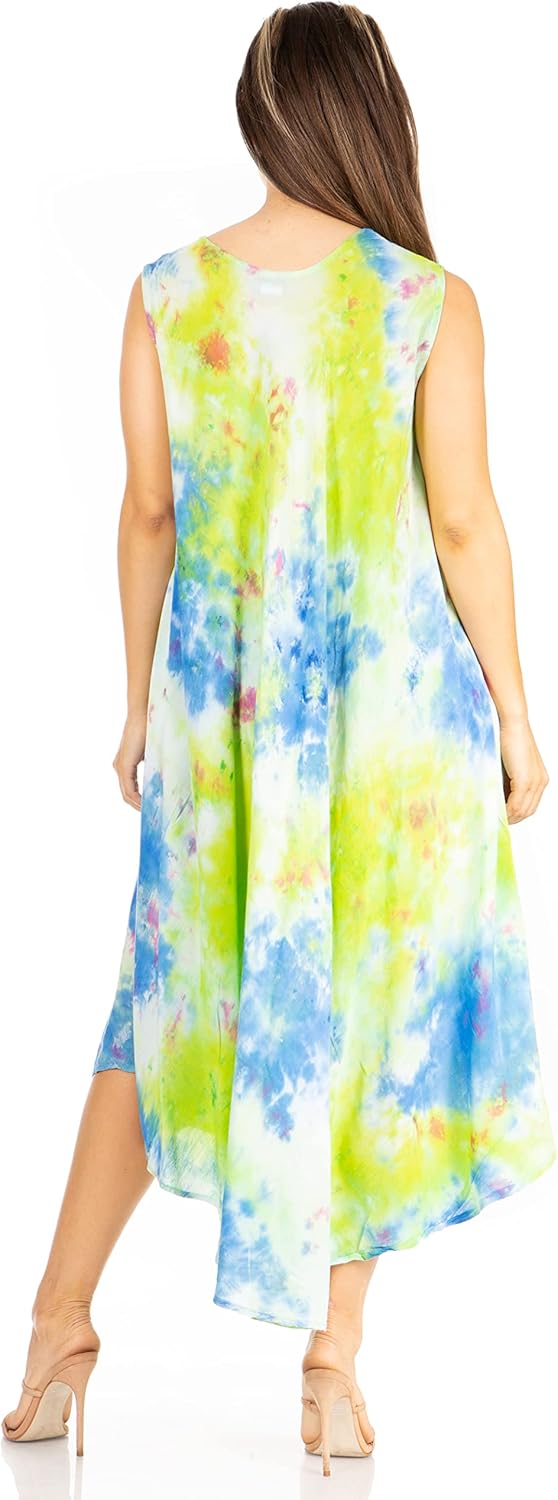 Sakkas Starlight Third Women's Tie Dye Beach Kaftan Caftan Tank Dress/Cover Up - Image 2