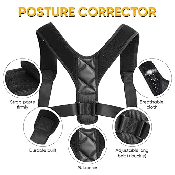 Posture Corrector for Men Women - Adjustable Back Support Brace