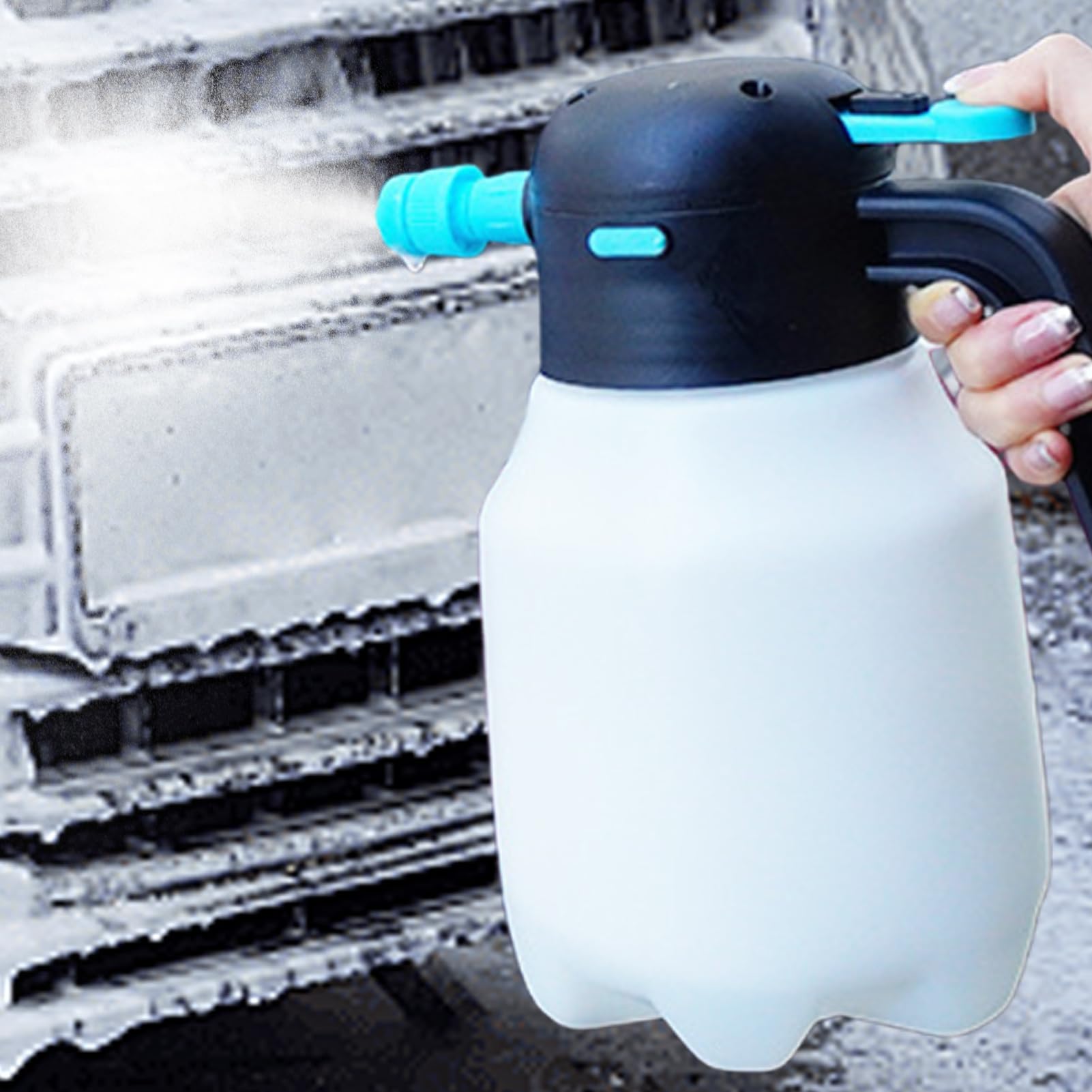 Elektrischer Schaumspüler Für Fahrzeuge 1,8 L Automatische Dosierung | Gartenreinigung Sprühflasche Für Industrielle Anwendungen, , Terrasse, Garten, Bewässerung, Baustelle, Wohnmobil, Boot,