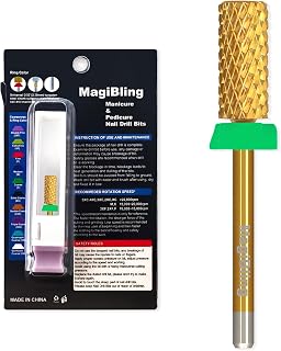 Super Cut Small Barrel Nail Drill Bit, 3/32’’ Safety Tungsten Carbide E-File Bit, Upward Deep Sharp Cut for Fast Gel & Acrylic Removal, Right-Handed Use, Nail Techs Professional Bit, Titanium, Coarse