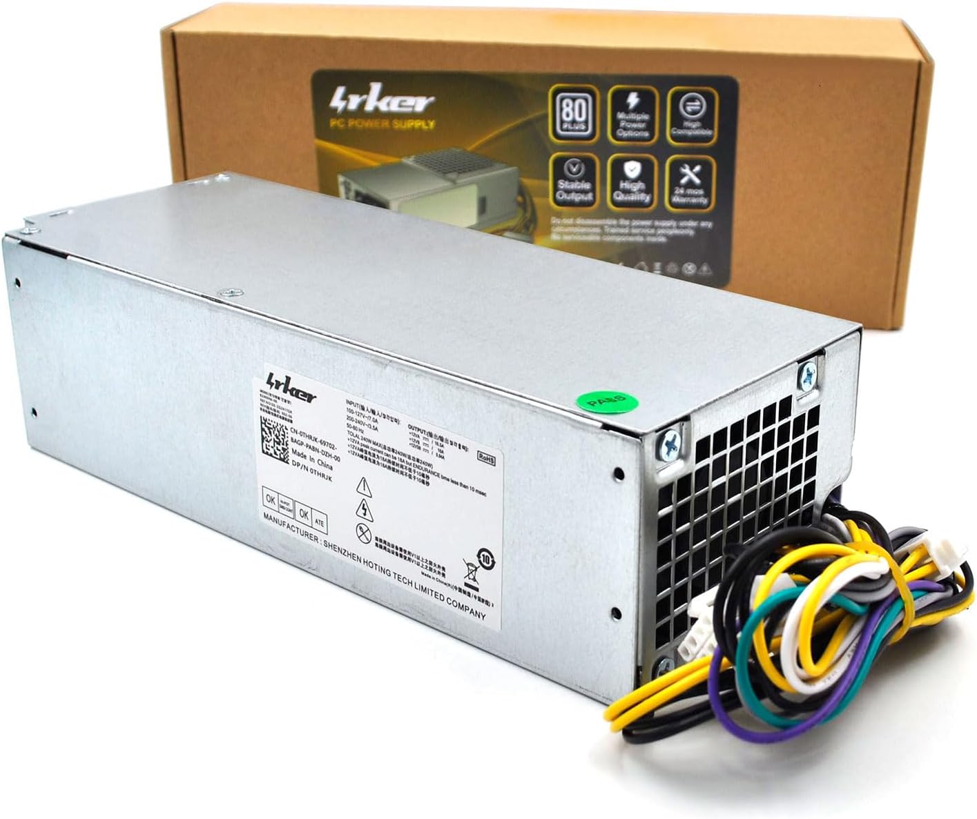 240W Power Supply Compatible with Dell Optiplex 3040 3650 3656 5040 7040 (SFF) L240NM-00 AC240EM-00 AC240NM-00 HU240AM-00 HU240NM-00, P/N: 4GTN5 H62JR 3RK5T 2P1RD (8Pin+4Pin)
