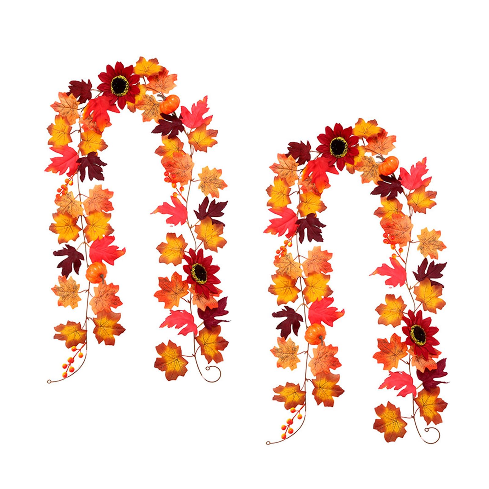 Buxuaaaa Fall Maples Wreath Artificial Autumn Foliages Hanging Decoration for Indoors Outdoor Home Seasonal Party Decors Fall Maples Wreath
