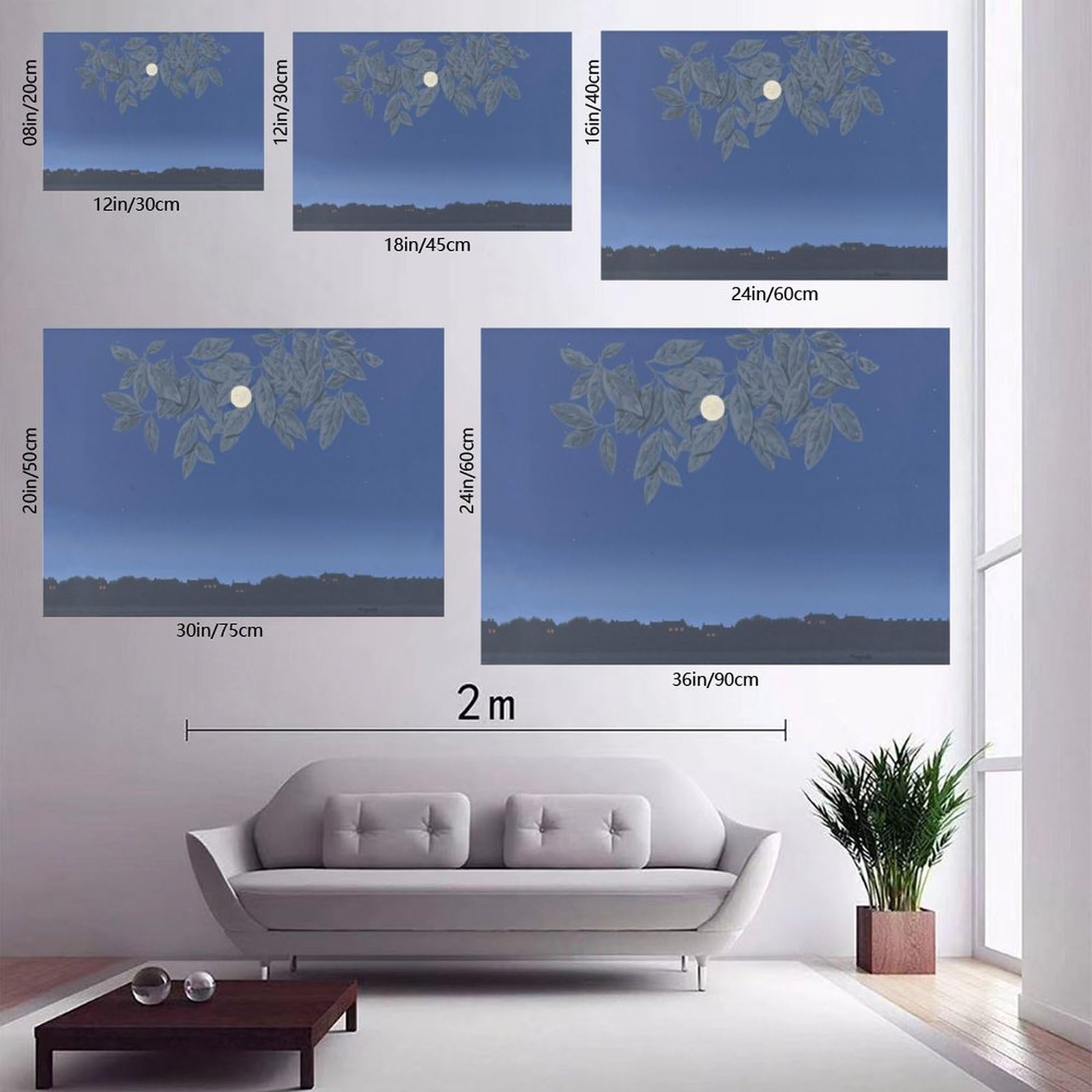 WCYB Het Onbeschreven Blad Nerki Magritte plakat surrealizm wydruki na płótnie Deco obrazy ścienne Unframe 40,6 cm szer. x 61 cm W