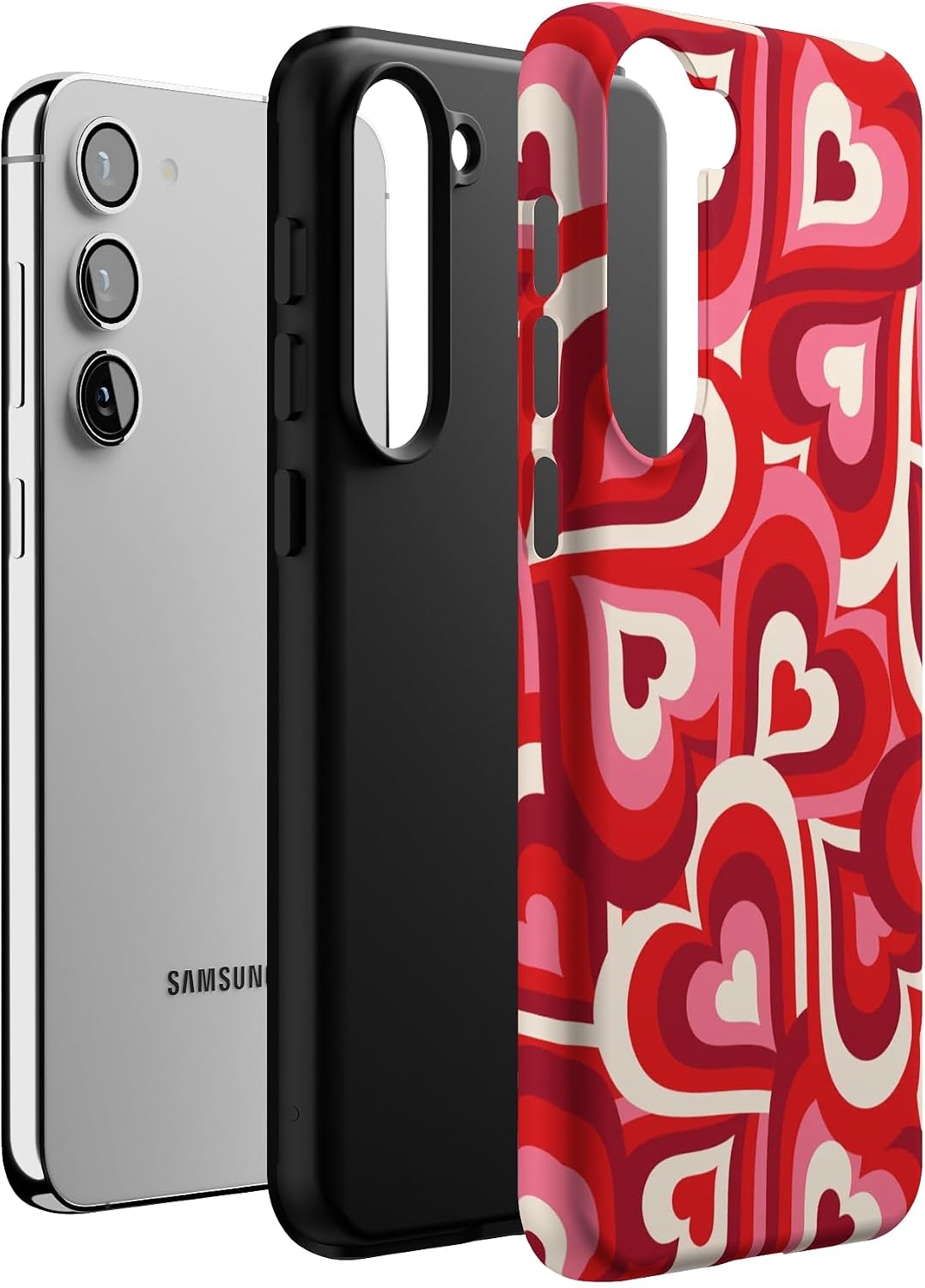 Casely Galaxy S23 Plus Case | Love Song Remix | Ombre Hearts | Essential Slim Dual-Layer Protective Design