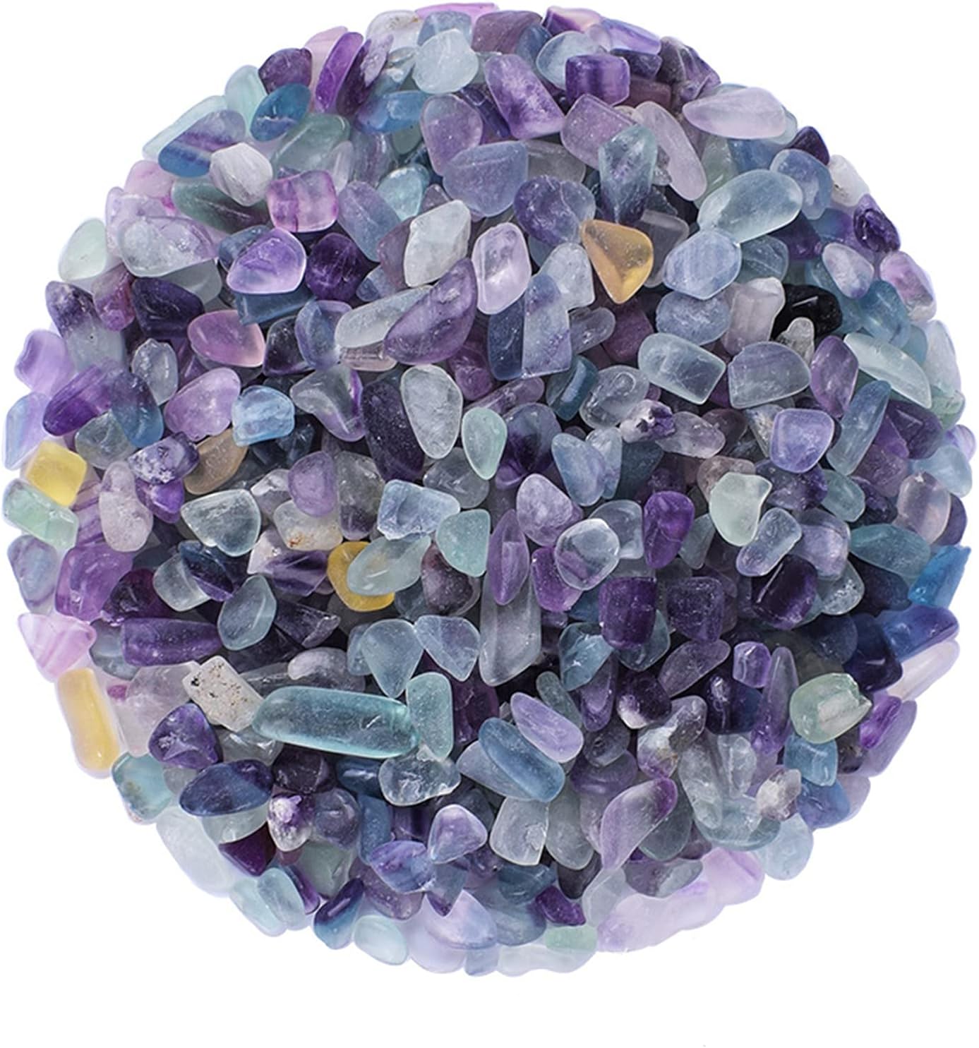 XIGUI Decorative Fluorite 1 lb Natural Fluorite Tumbled Chips Stone Crushed Crystal - Quartz Crystal Crystals and Healing Stones for…