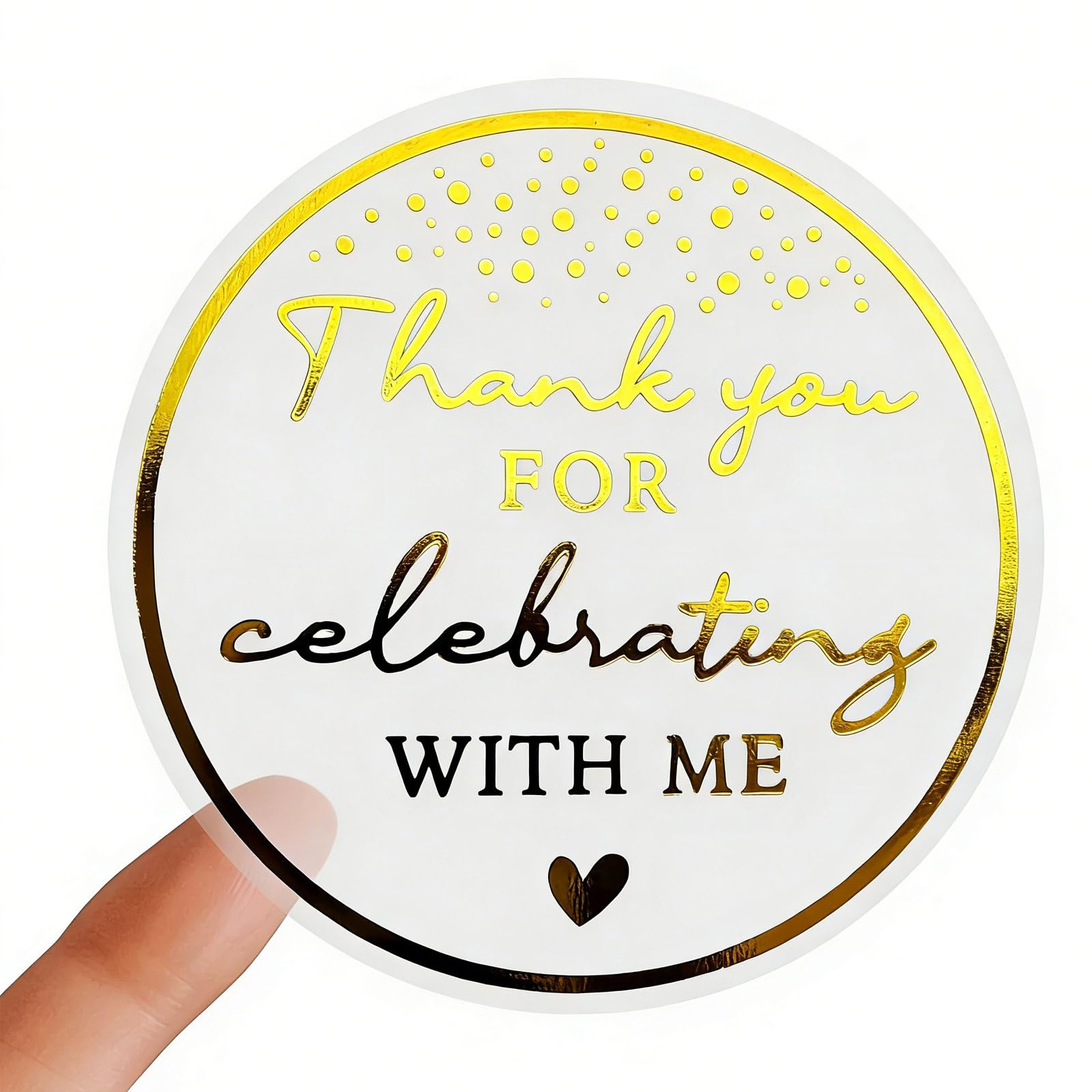 120Pcs Personalised Thank You Stickers, Thank You for Coming to My Party Stickers, Gold Foil Thanks for Celebrating with Me Labels for Birthday Graduation Wedding Party Bags Gift Wrapping Envelopes