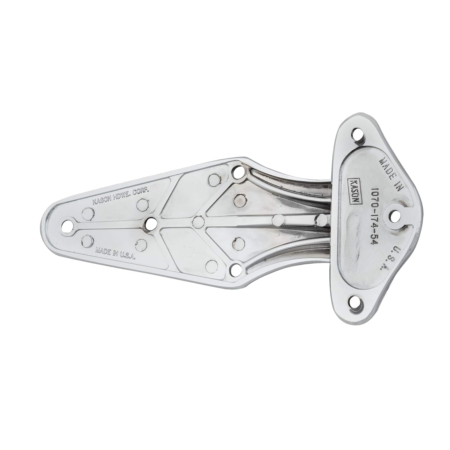 Kason Industrial Narrow Flange Hinge, Right Hand Flush, 11070000004, Chrome Finish
