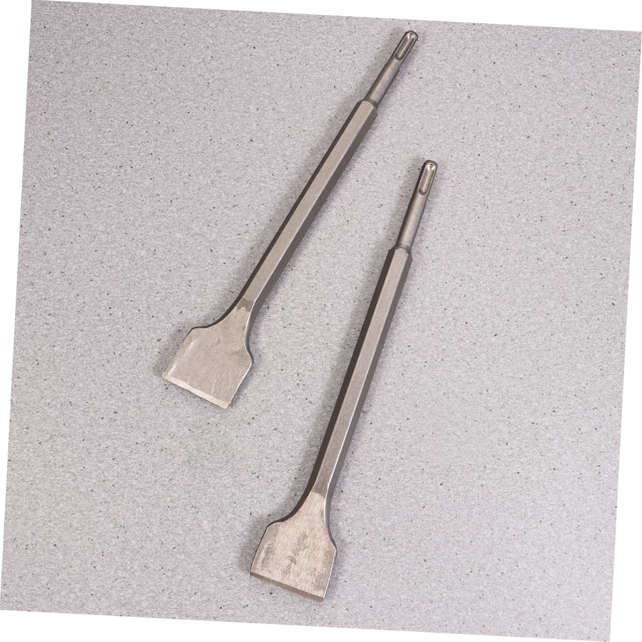 Lot De 2 Burins Plats Élargis Hexagonaux Pour Marteau-perforateur Électrique, Ciseau Plat 14 x 250 x 40 Mm, Acier Traité Peinture, Usage Murs Ciment Brique Pierre