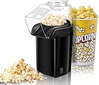 Vista 12 de Nostalgia - Máquina eléctrica para hacer palomitas de maíz de aire caliente, 1200 W, 16 tazas, 3 minutos hechos, totalmente automática, saludable