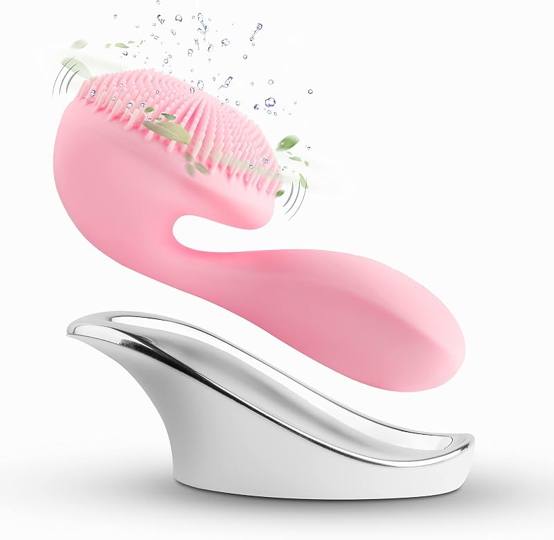 Escova elétrica de limpeza facial ronux em silicone com carregamento magnético, 4 modos e designação IPX7