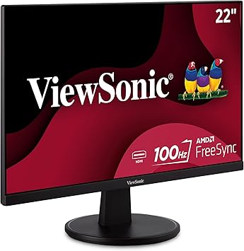 ViewSonic VS2247-MH 22 Inch 1080p Monitor, 100Hz Refresh Rate for Smooth Home and Office Viewing, Eye Care Technology, Thin Bezels, HDMI, and VGA Inputs