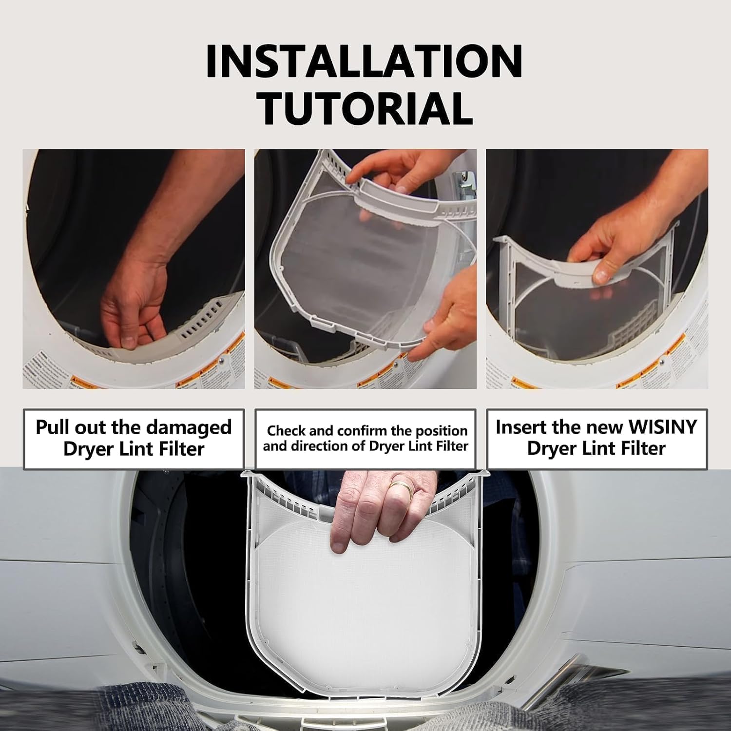 WISINY ADQ56656401 Dryer Lint Trap Replacement For Kenmore LG Dryer Lint Filter Replacement Replaces ADQ566564 DLGX3471V DLEX3370W DLGX3371V DLGX3371W DLEX3250W DLE3170W