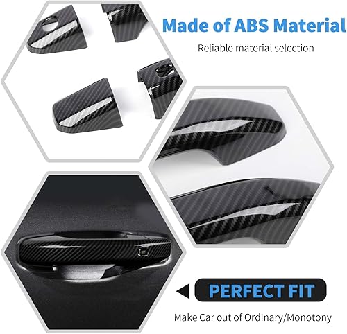 Miniatura 3 de RT-TCZ Cubierta de fibra de carbono para manija de puerta, accesorios exteriores para Chevrolet SilveradoGMC Sierra 2019-2023, para Chevrolet Tahoe