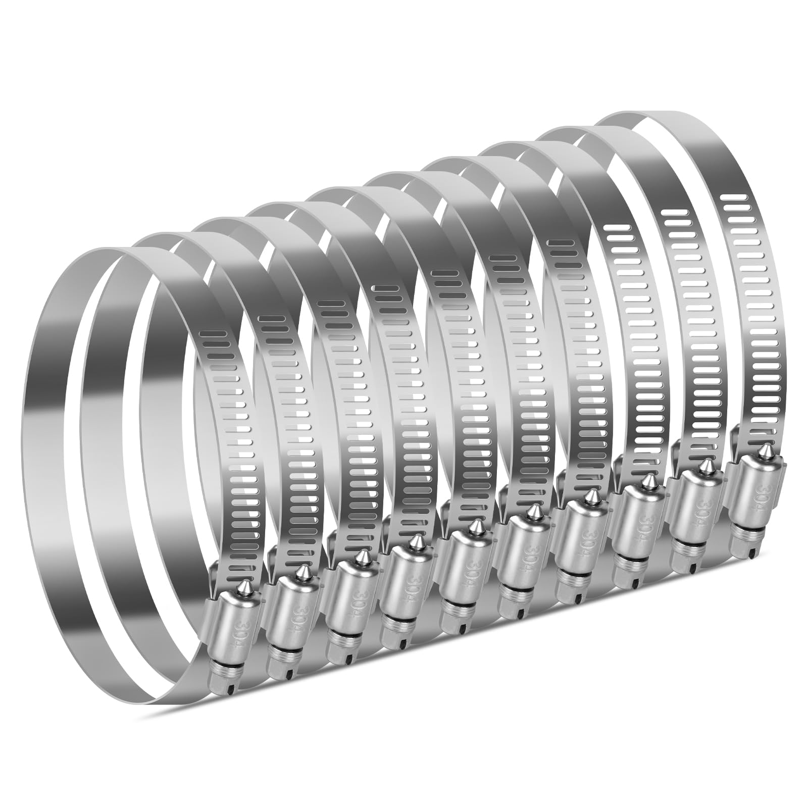 Snapklik.com : 10 Pack 6 Inch Hose Clamp Stainless Steel Adjustable ...