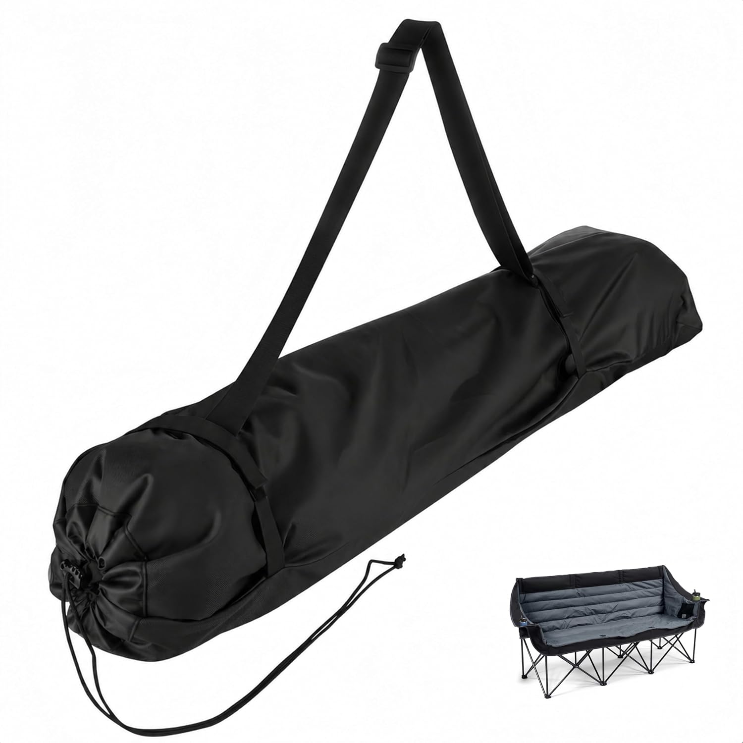 【Bag Only】 48 Inch Upgraded Triple Camp Chair Bag Replacement, Extra Wide Folding Chair Carry Bag ONLY for 1 Three-Person Chair, Heavy Duty 900D Oxford Storage Case for Outdoor, Black