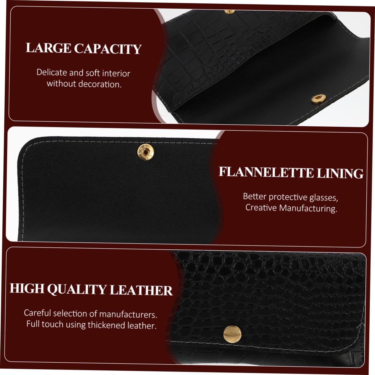 GALPADA Pattern Portable Glasses Case Eyeglasses Holder Wallet for Men Travel Sunglass Organizer with Zipper Closure