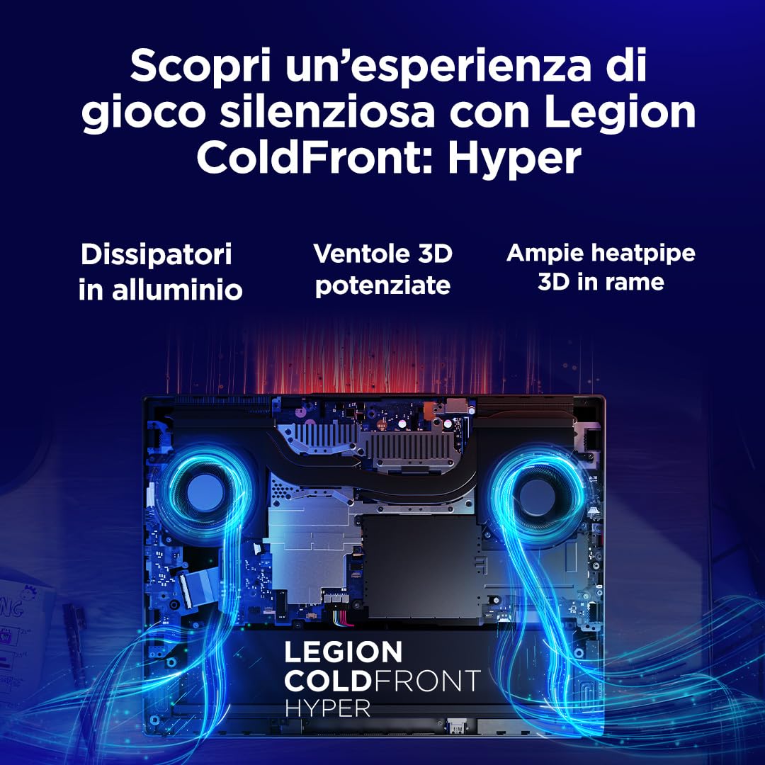 Lenovo Legion 5 Gaming Laptop - Display OLED WQXGA 15" 165Hz, Nvidia GeForce RTX 5070 8GB, Intel Core i7-14700HX, RAM 32GB, SSD 1TB, Windows 11 Home, Tastiera RGB italiana - Eclipse Black