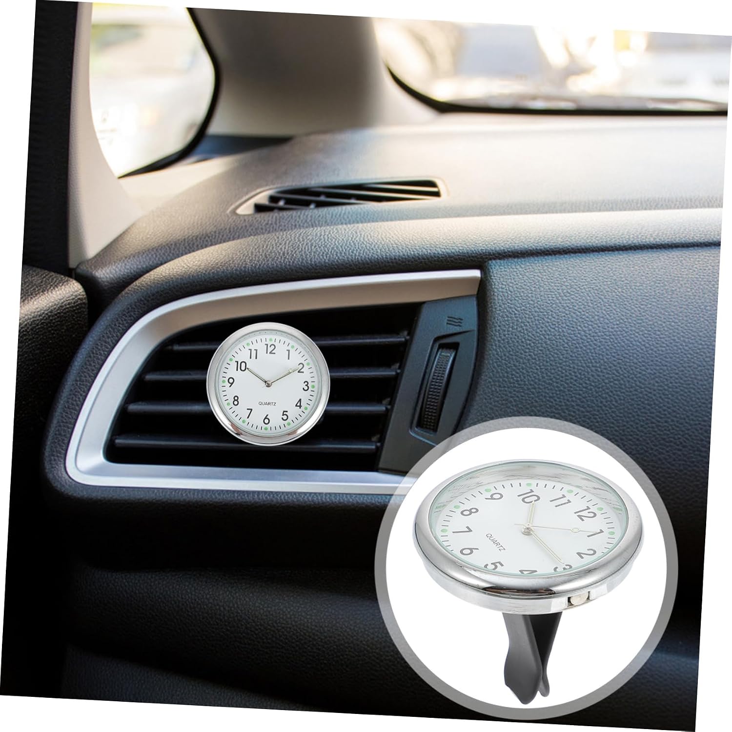 BESTYASH Mini Luminous Car Clock Adhesive Dashboard Digital Auto Timepiece for Vehicle and Home Accurate Timekeeping with Clear Numbers Collision Resistant Design Easy Installation