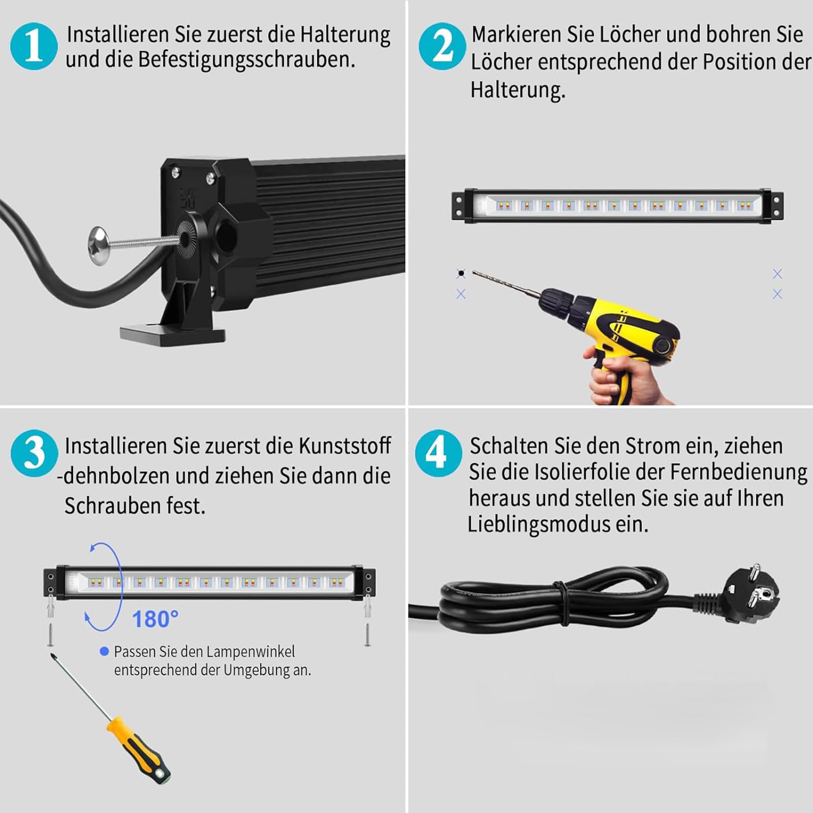 MEIHUA 42W RGB Strahler Außen 10 Farben 6 Helligkeit 30 Dynamische Modi | IP66 Wasserdicht Wallwasher LED Bar Lichteffekte Mit Fernbedienung Partylicht Für Bühnenlichter Weihnachten Halloween 2 Pack