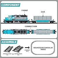 Vista 2 de Train Building Block Set, Freight Cargo Internal Combustion Locomotive Model Building Toys, Gift for Kids Age 8+/Adult
