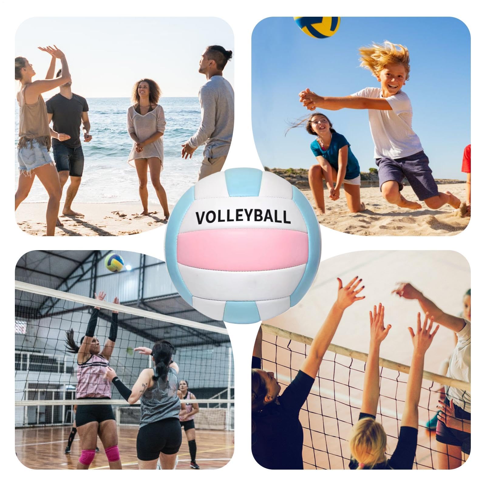 Genérico Vóley Playa Suave,Balón De Entrenamiento para Deportes Al Aire Libre | Pelota Resistente Y Suave para Práctica Deportiva En Equipo En Parque, Piscina, Cancha De O Gimnasio