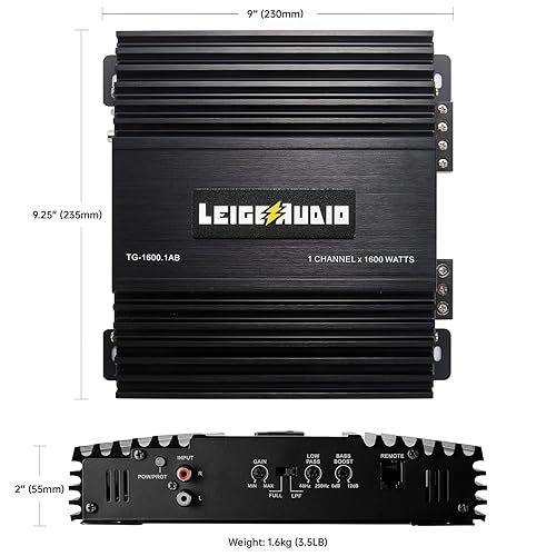 Miniatura 3 de Amplificador MonoBlock de 1600 vatios, clase AB, control remoto de subwoofer, fuente de alimentación Mosfet, amplificadores de subwoofer para