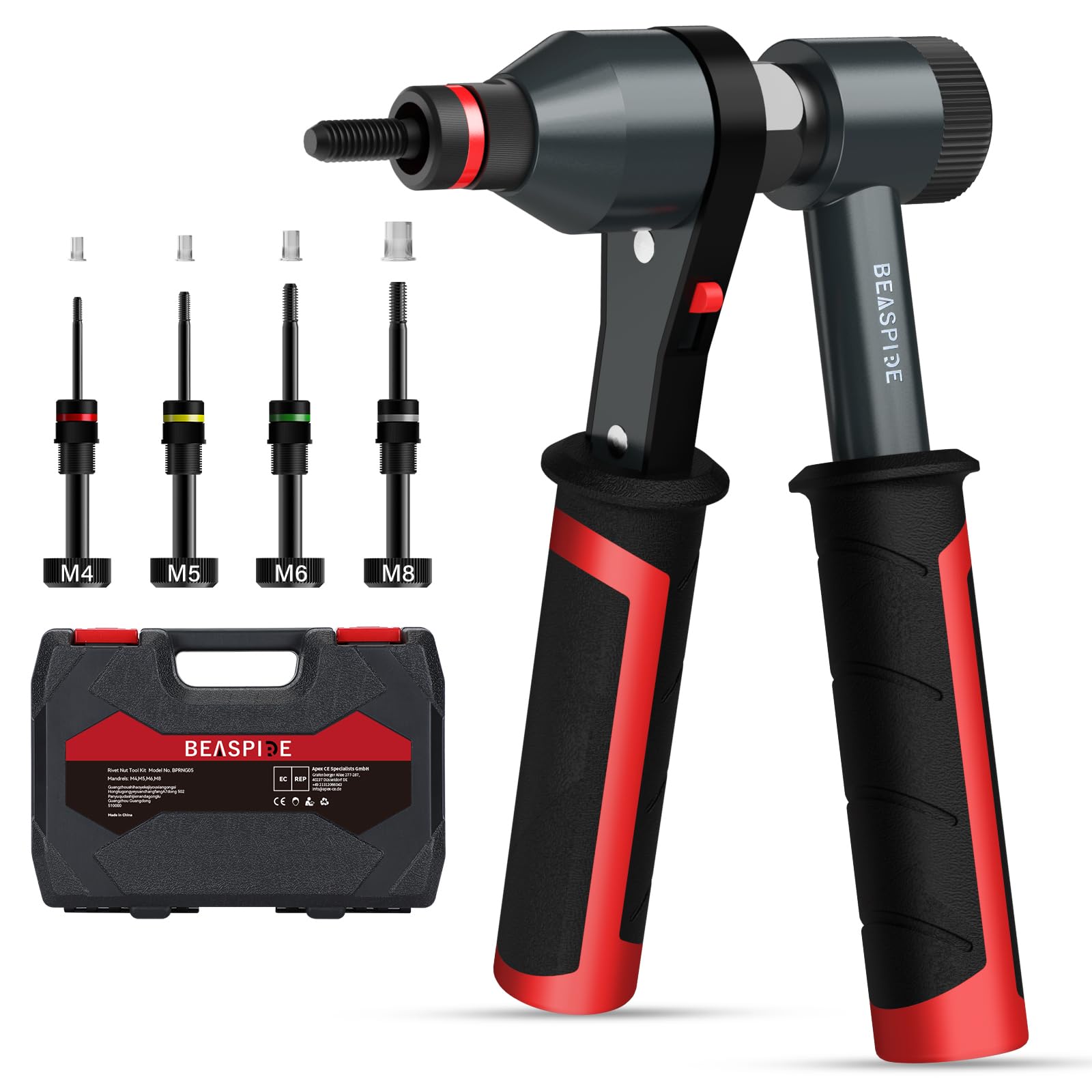 Kit De 186 Pièces Écrous à Riveter - Mandrins M3 M4 M5 M6 M8 M10 Avec Pince à Insert Fileté