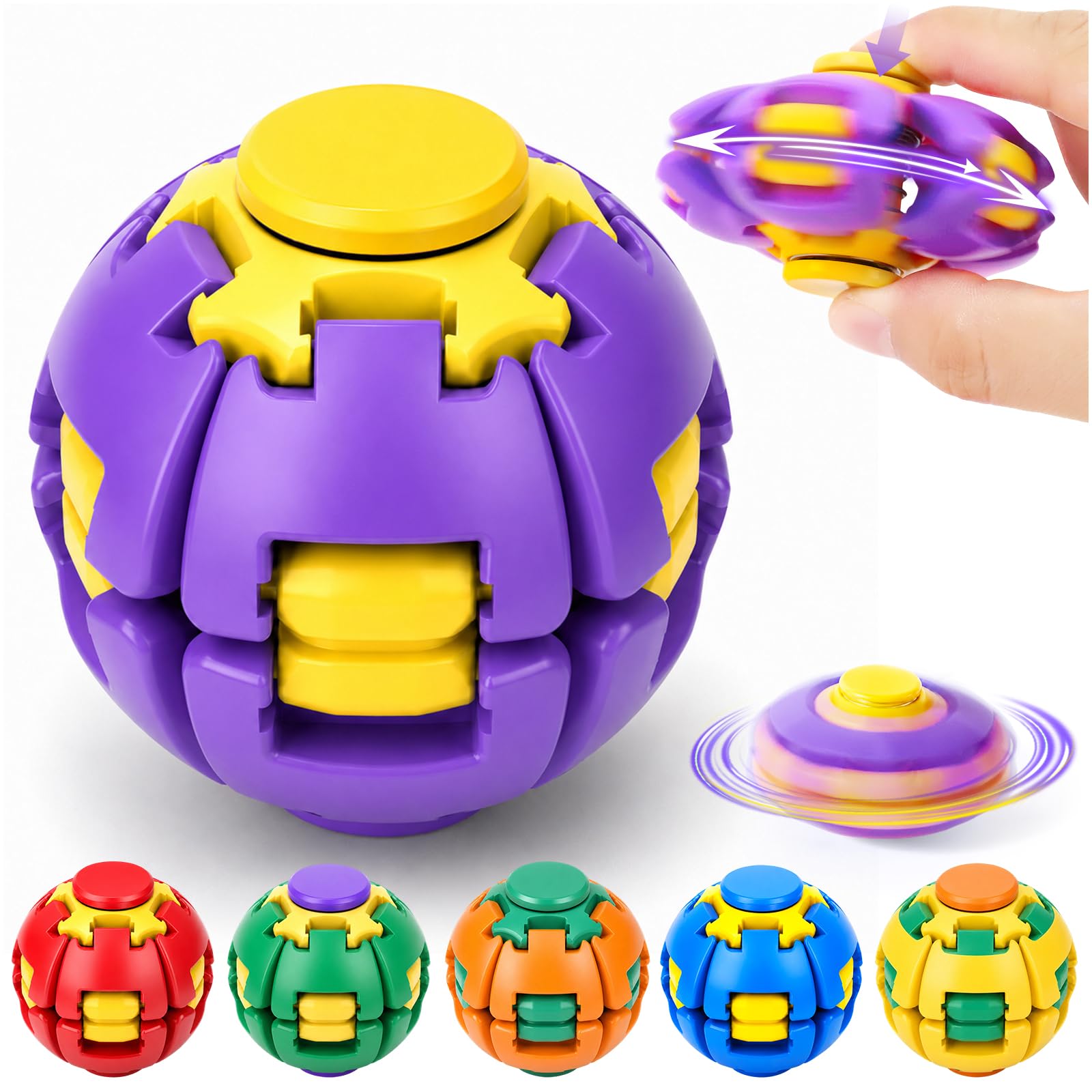 Press To Spin Helix Core Fidget Spinner Ball, Sensory Fidget Toys