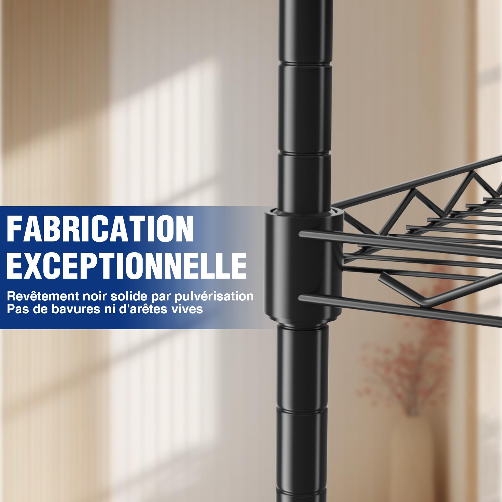 WORKPRO Étagère de Rangement à 5 Niveaux, Étagère de Stockage Metallique | Étagère Charge Lourde de 250KG(Total), 5 Couches Réglables, 4 Pieds Réglables en Hauteur, 44x29x130cm, pour Maison/Bureau