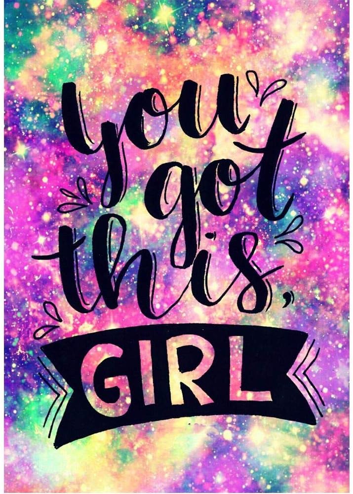 Diamond Painting Full Round Drill Art Kit DIY Cross Stitch DIY Arts Craft Wall Decor You Got This Girl 11.8x15.7in 1 Pack by Greatmin