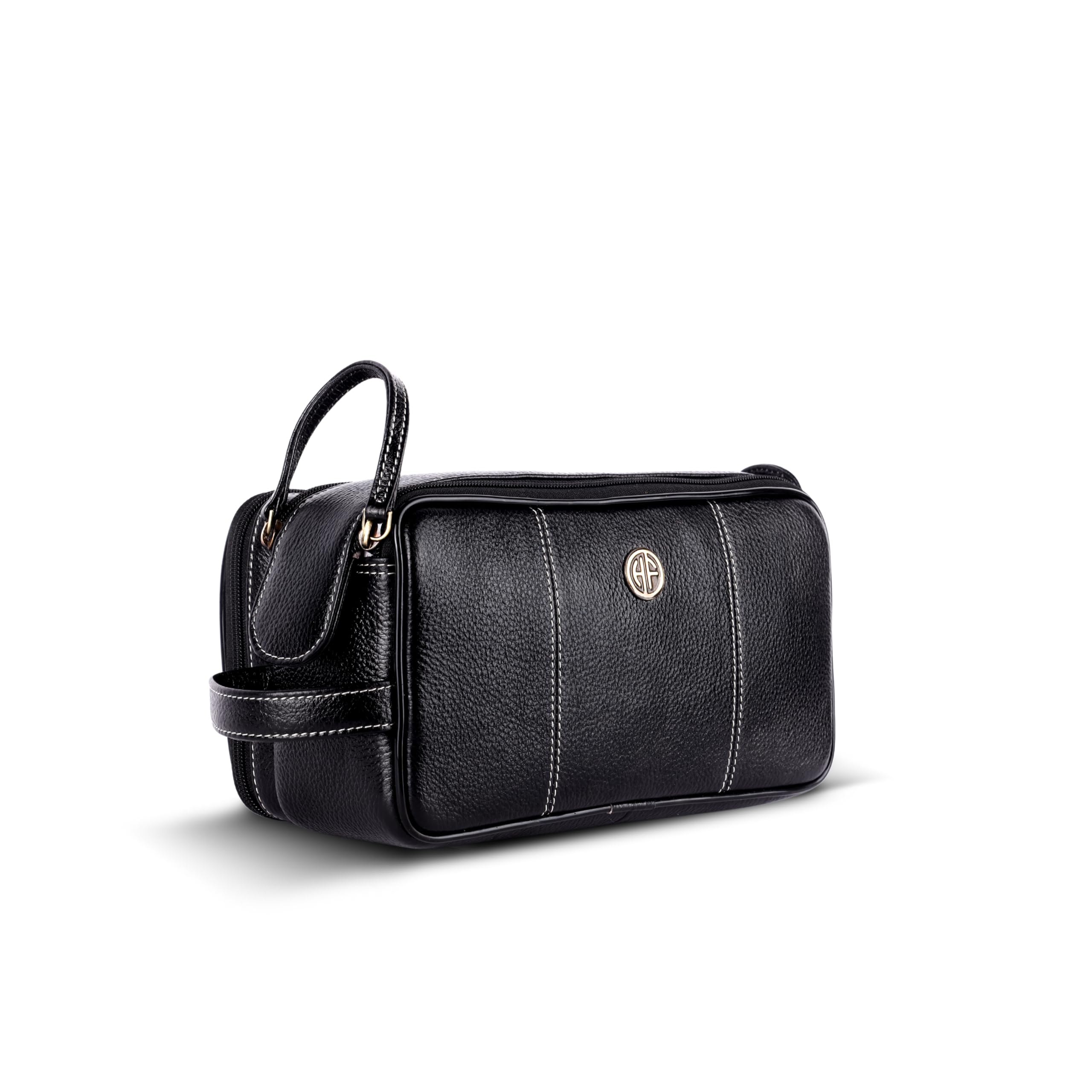 Hammonds Flycatcher Genuine Leather Shaving Bag for Men-Leather Dopp Kit|Toiletry Bag|Travel Toiletry Bag-Hygiene & Grooming Kit Organizer-Cruelty-Free Leather and Hand Stitched Vanity Case.TC4002,