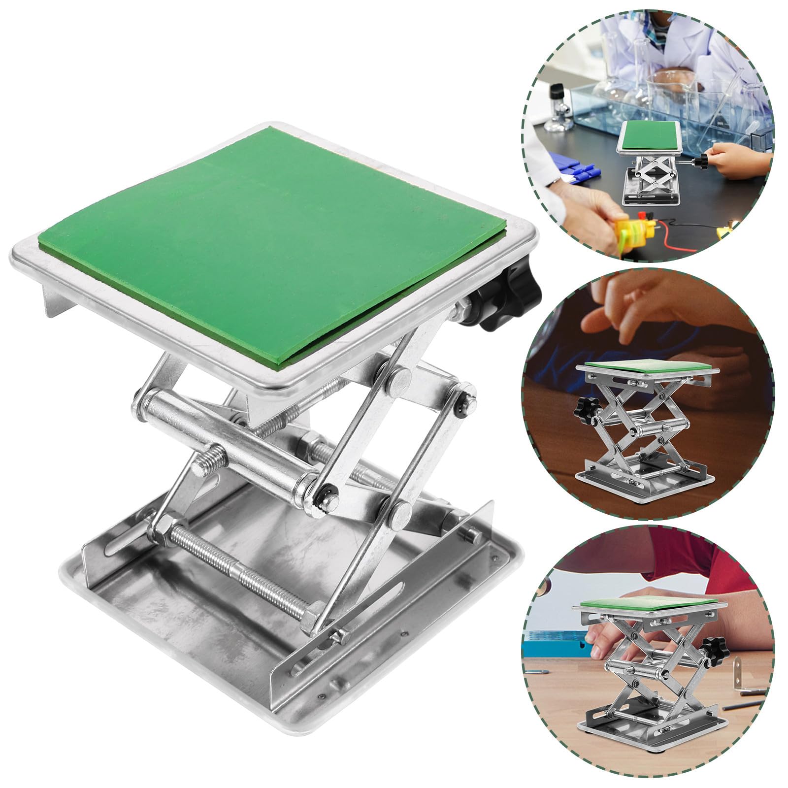 Mesa de laboratorio portátil de acero inoxidable ajustable de 7.5 pulgadas de altura para banco de trabajo de 28.5 pulgadas, soporte pesado para tories y Worhops