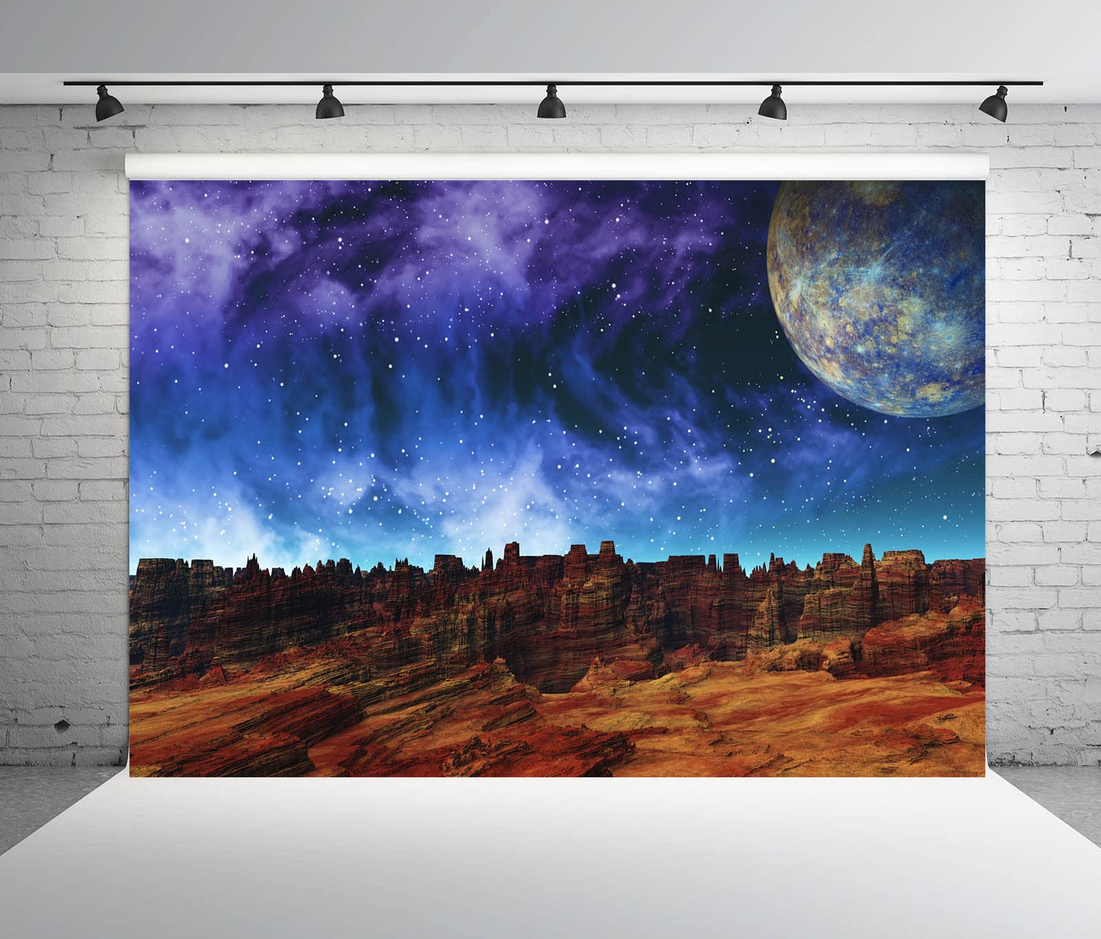 BELECO 3x2.5m Telo sfondo rocce deserto notte | Cielo stellato stelle via lattea spazio galassia sfondo fotografia ritratti accessori studio foto