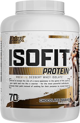 Miniatura 1 de Nutrex Research IsoFit Whey Protein Powder Instantized 100% Whey Protein Isolate (Chocolate Shake, 70 Servings)