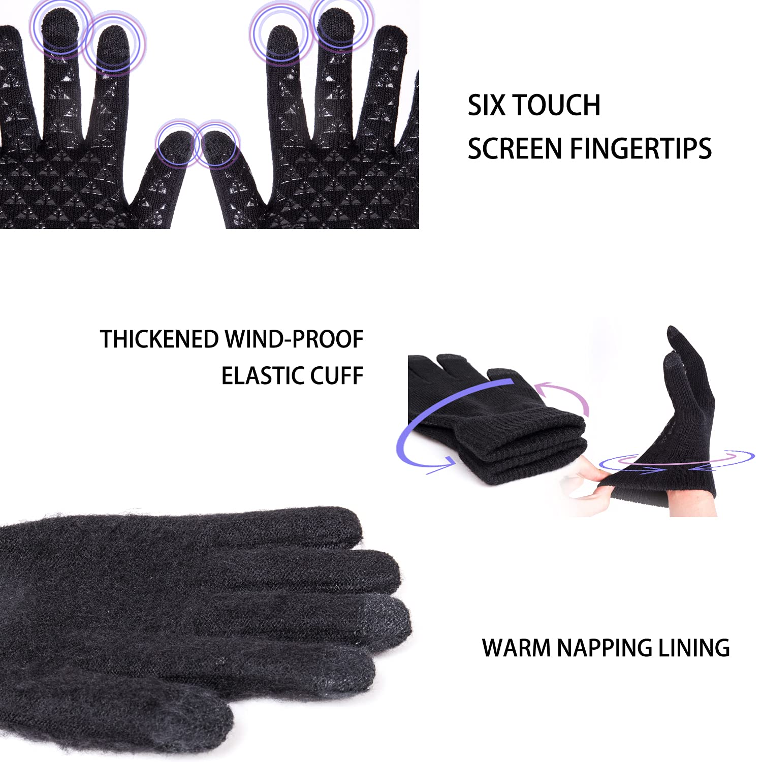 TRENDOUX Guanti invernali uomo donna - guanti touch screen - computer smartphone table lavoro invernali termici flessibili - caldi morbidi sportivi bici corsa antiscivolo ciclismo
