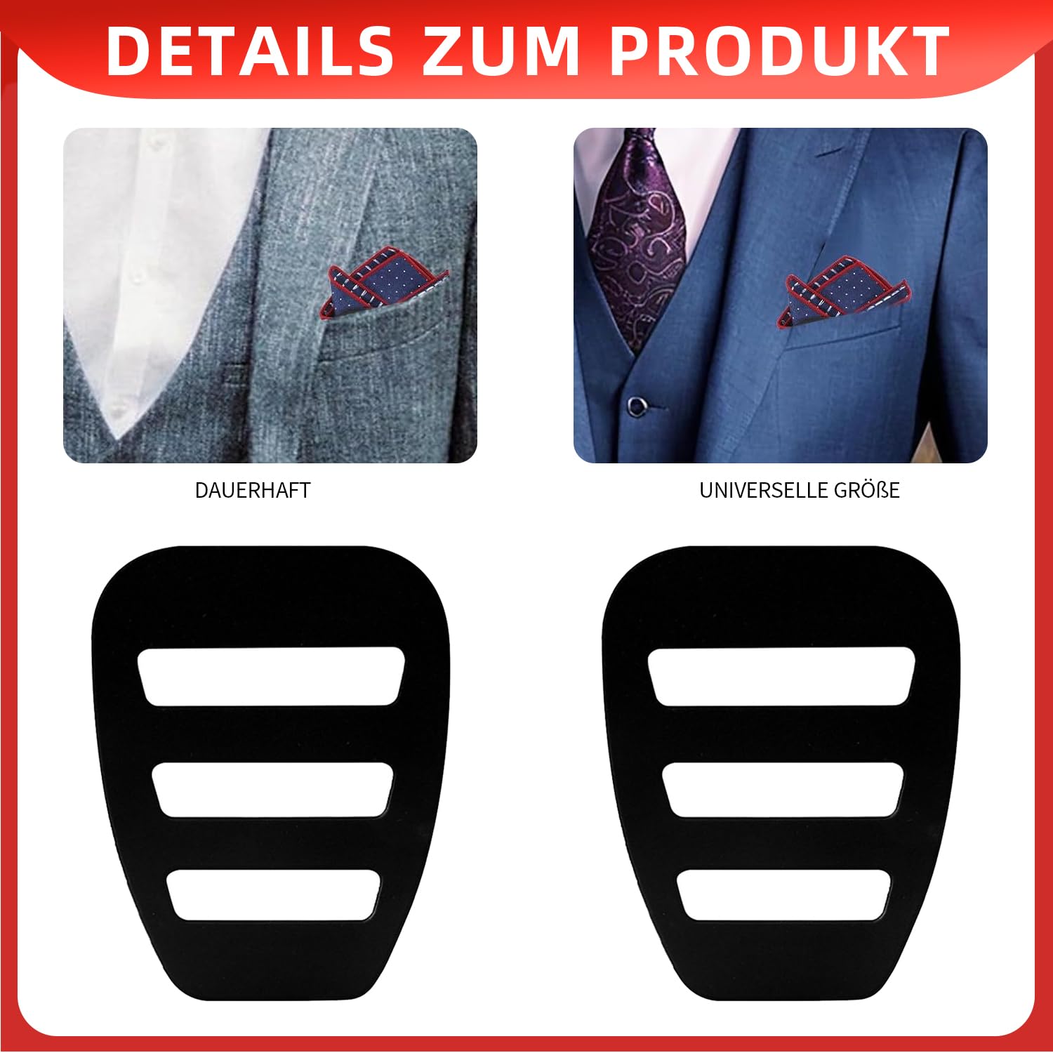 2er-Set Einstecktuch-Halter