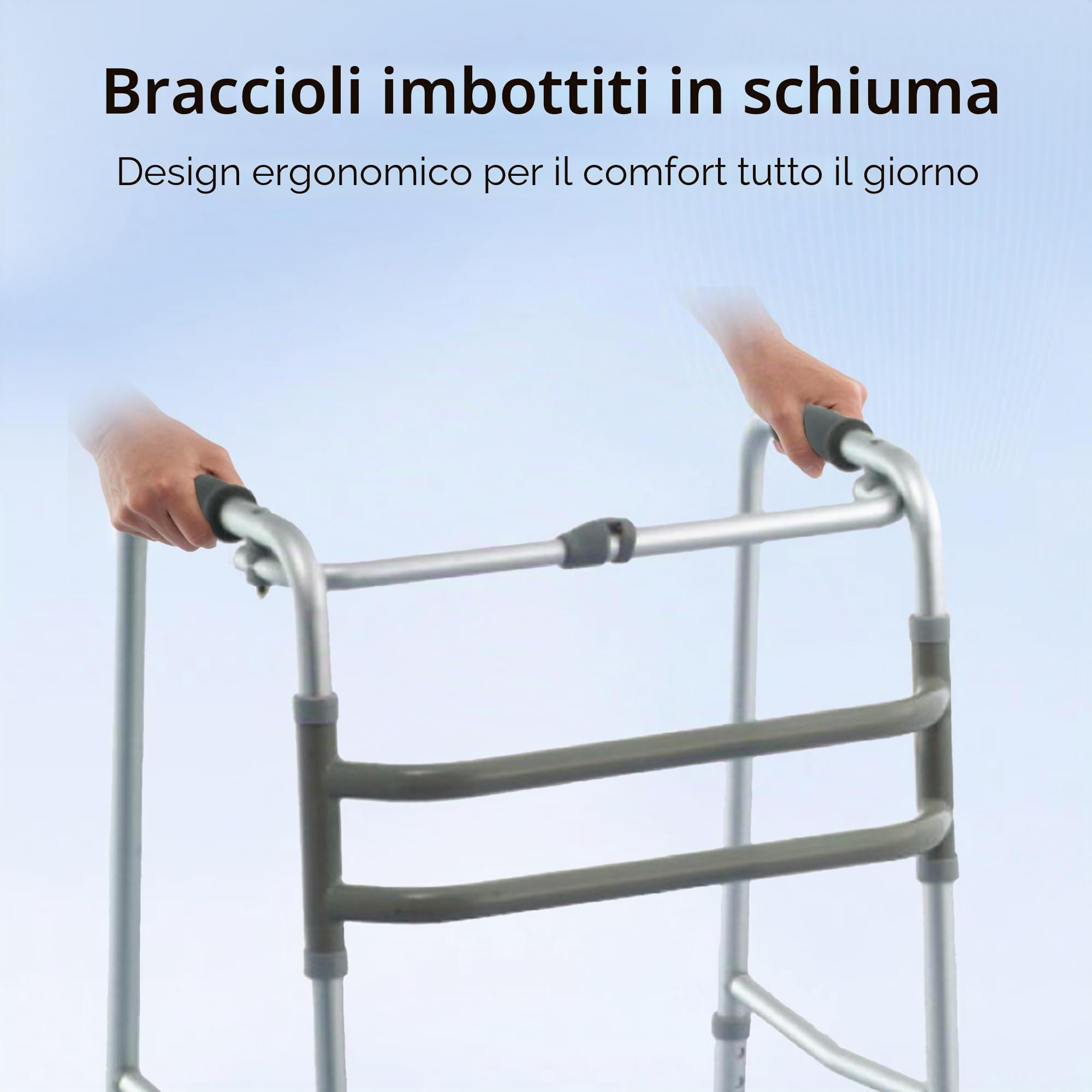 yuwell Deambulatore Pieghevole Leggero | Walker Regolabile per Anziani | Aiuto alla deambulazione compatto e portatile per anziani e pazienti in fase post-operatoria (YU730)