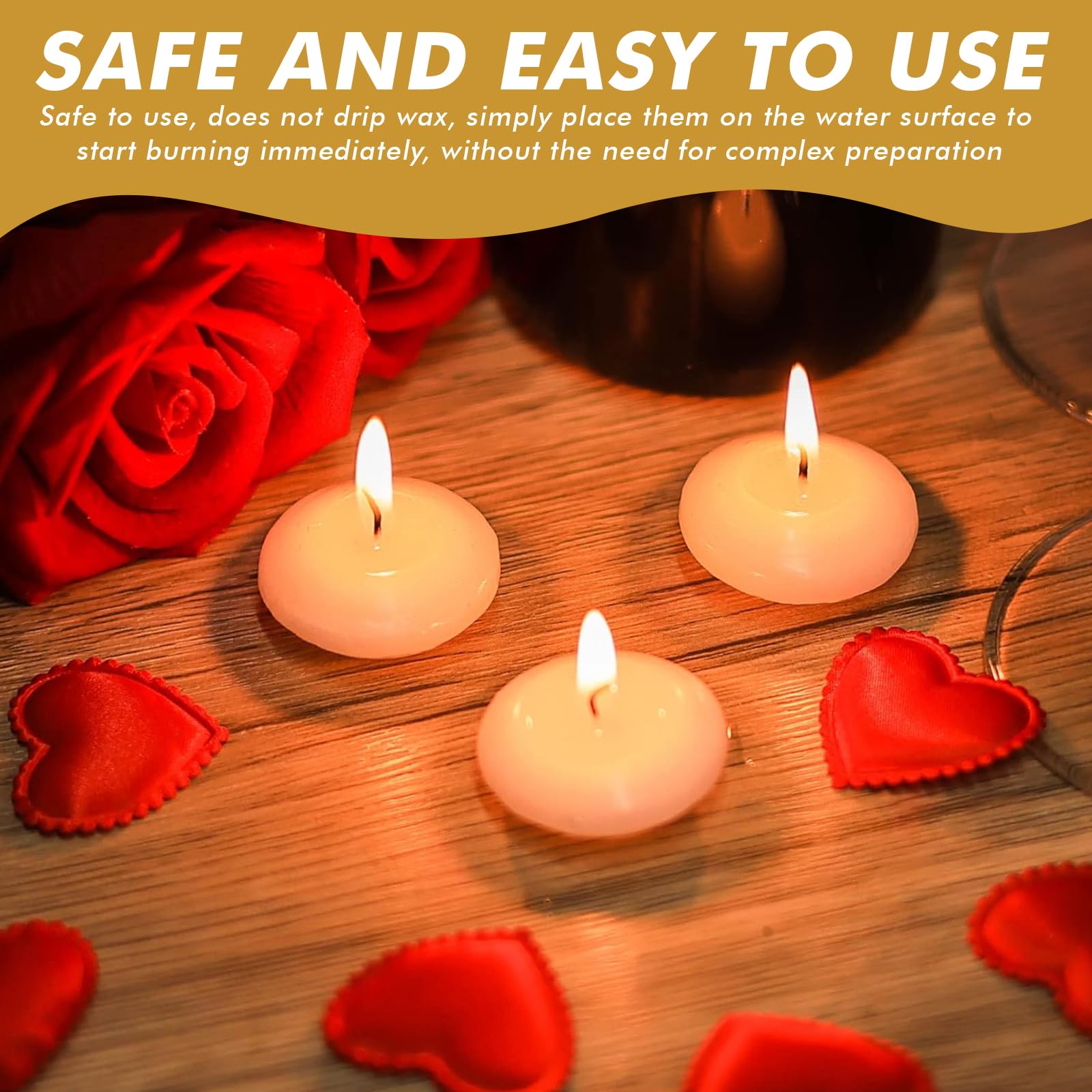 50 candele galleggianti, per San Valentino, Natale, matrimonio, cena, colore bianco