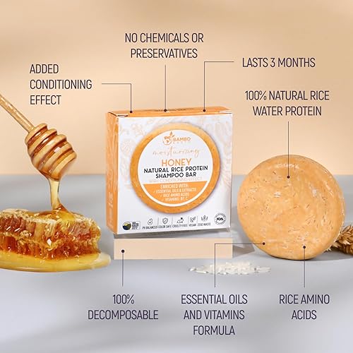 Miniatura 2 de Barra de champú de agua de proteína de arroz sólido con jabón para el cabello con efecto acondicionador - Barras de champú para cabello con todos