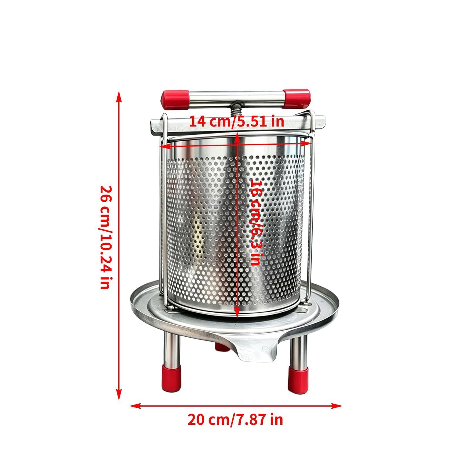 Gemüsepresse 2,8L mit T-Griff Manuelle Edelstahlpresse