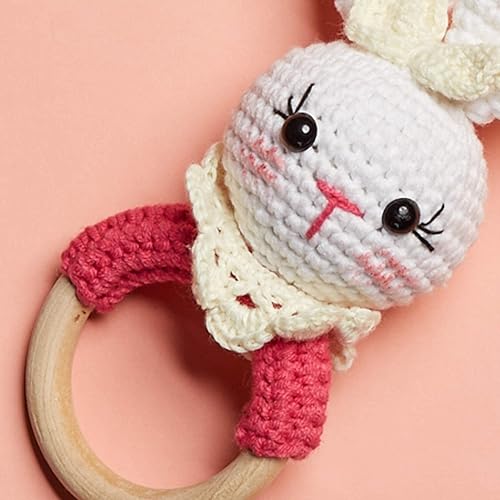 Miniatura 8 de Chippi & Co Sonajero de ganchillo para bebé, juguetes de bebé de ganchillo, muñeca de bebé de peluche, juguetes de madera orgánica para recién