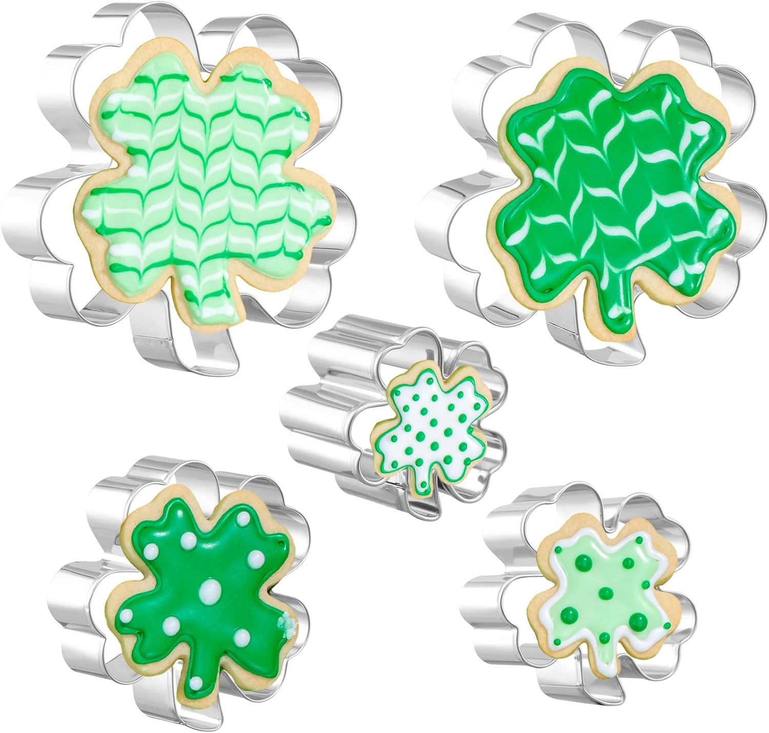 Amazon.com: Shamrock Cookie Cutters, 4 Pcs Cookie Cutter Set, 1.5 to 4 ...