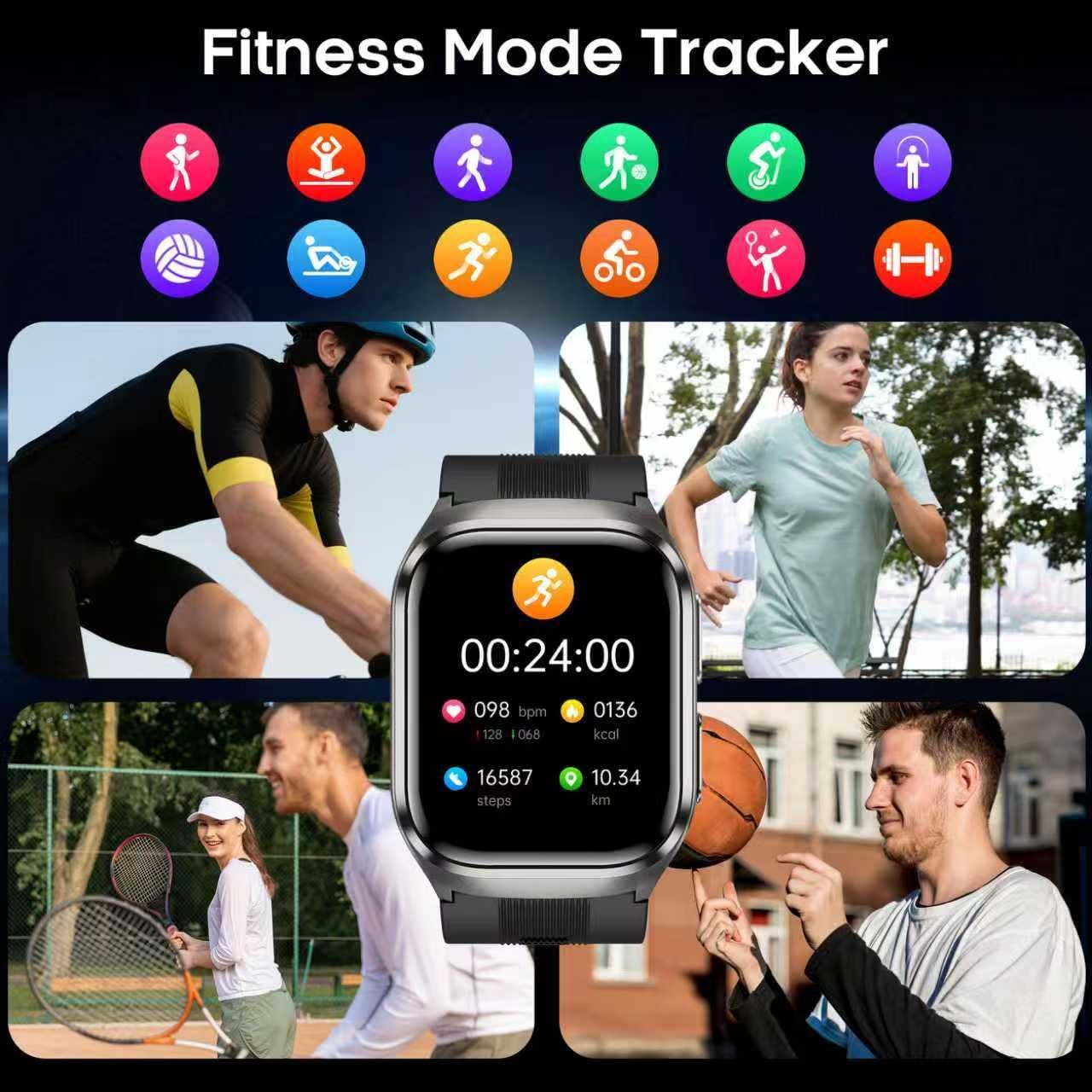 Blood Pressure Smart Watch,2.06" AMOLED HD Large Screen,Voice Broadcast,Air Pump Air Bag,Bluetooth Call,24/7 Heart Rate Blood Oxygen Sleep Monitoring,Activiy Tracker,SOS 7 71PXiUzCGrL. AC SL1280