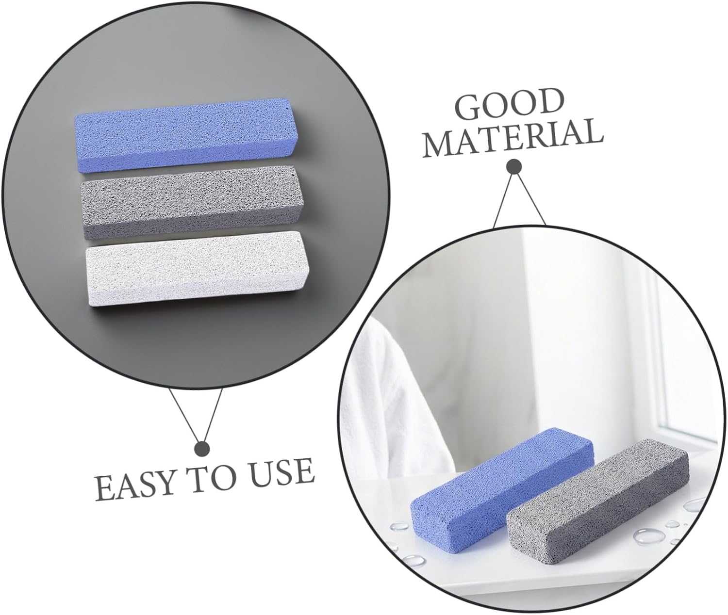 6pcs Glass Pumice Stone for Feet Callus Remover Foot Scrubber Multi-Sided File Scraper Set for Dead Skin Exfoliation Heel Treatment Tools