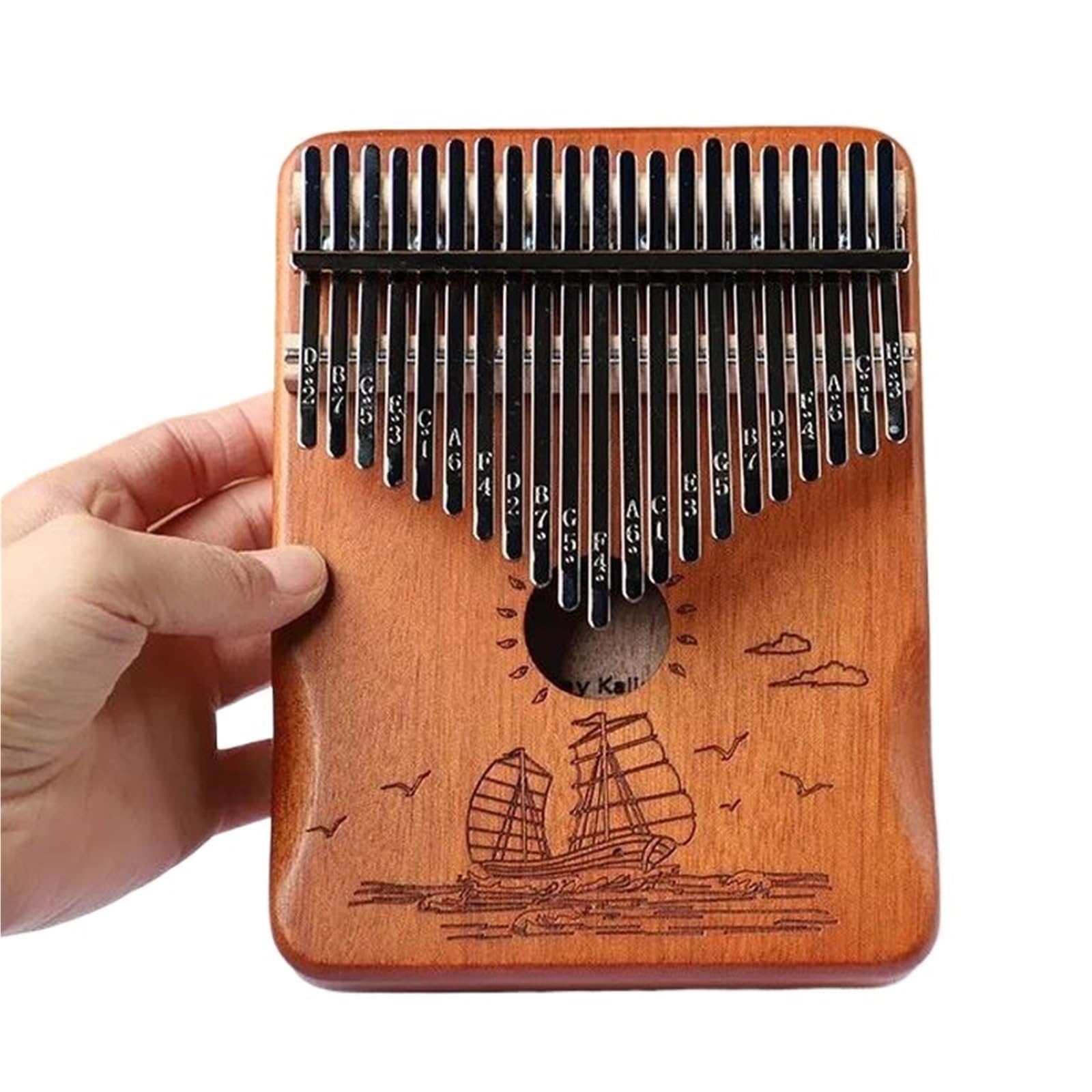 21 Tasten Kalimba Daumenklavier Holz Fingerklavier Tragbares Musikinstrument Geschenke Fingerklaviere(Style 5)