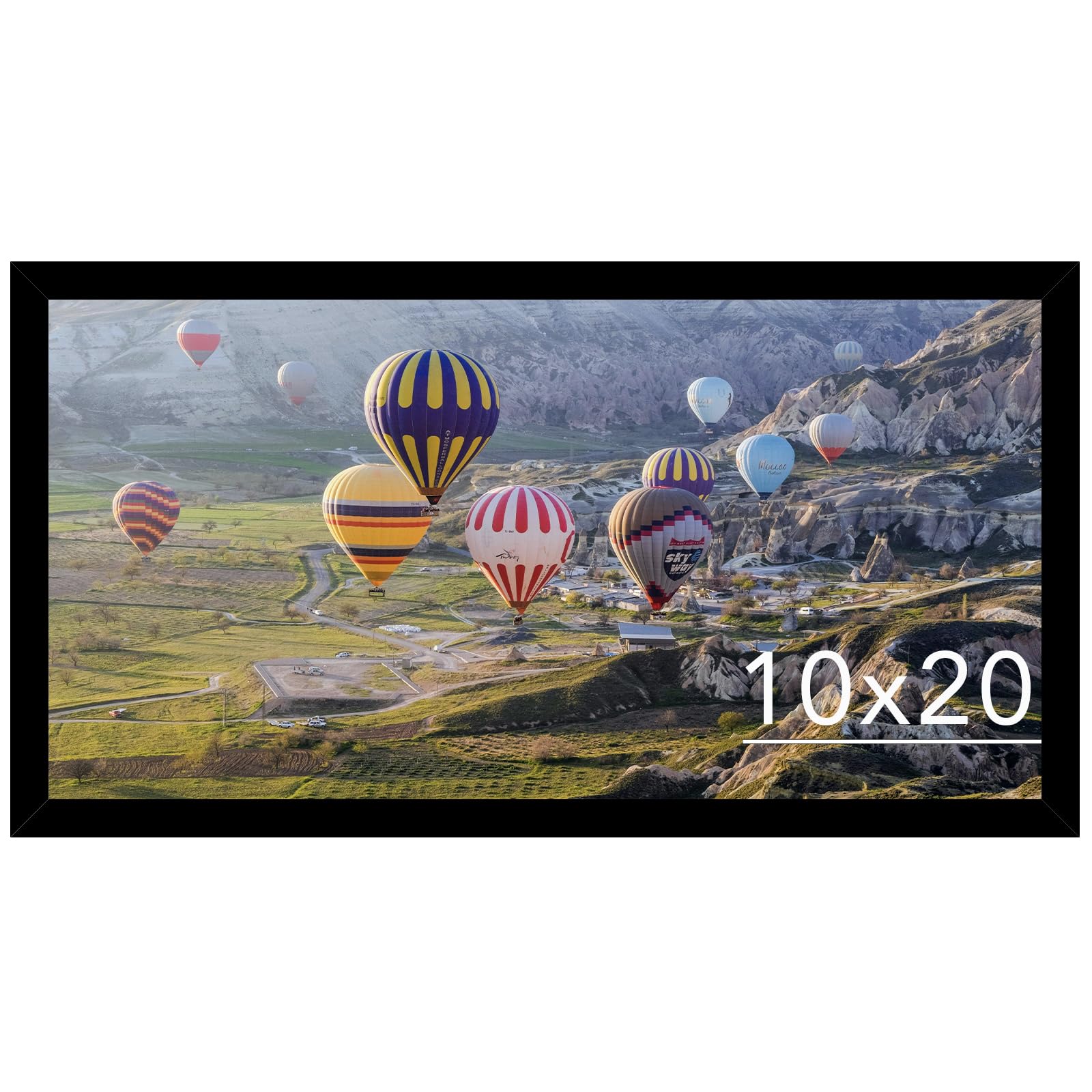 10x20 Picture Frame Black for Photo and Poster, Horizontal and Vertical Formats for Wall Hanging, 10 x 20 Wall Gallery Frame for Photos